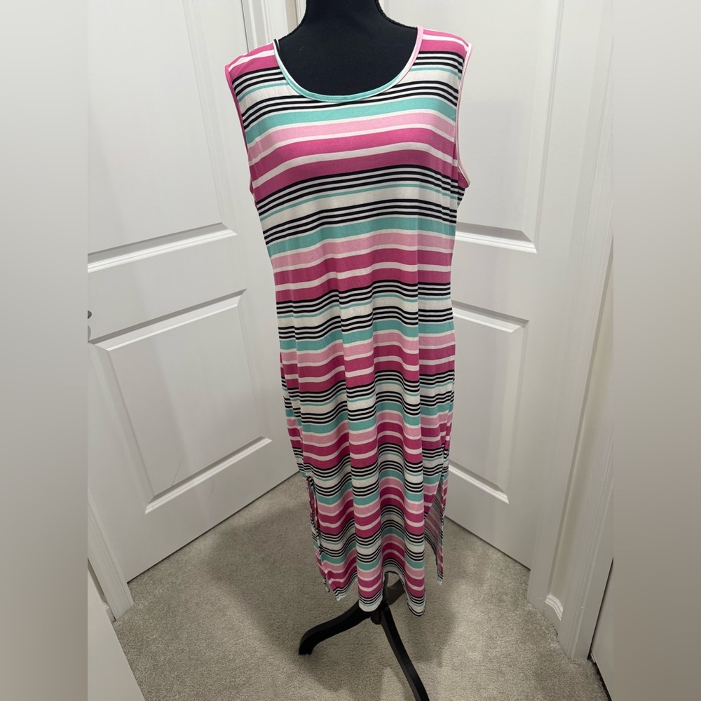 Striped Sleeveless Maxi Dress